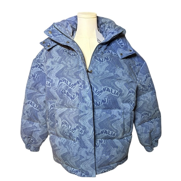 Ahluwalia x
Ganni NWT Printed
Denim  Funnel Neck
Puffer Jacket in Sz XS - Picture 7 of 12